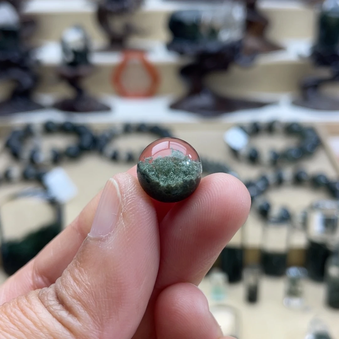 水晶吊坠(不含链)未镶嵌K***博绿幽灵单珠定制不退换