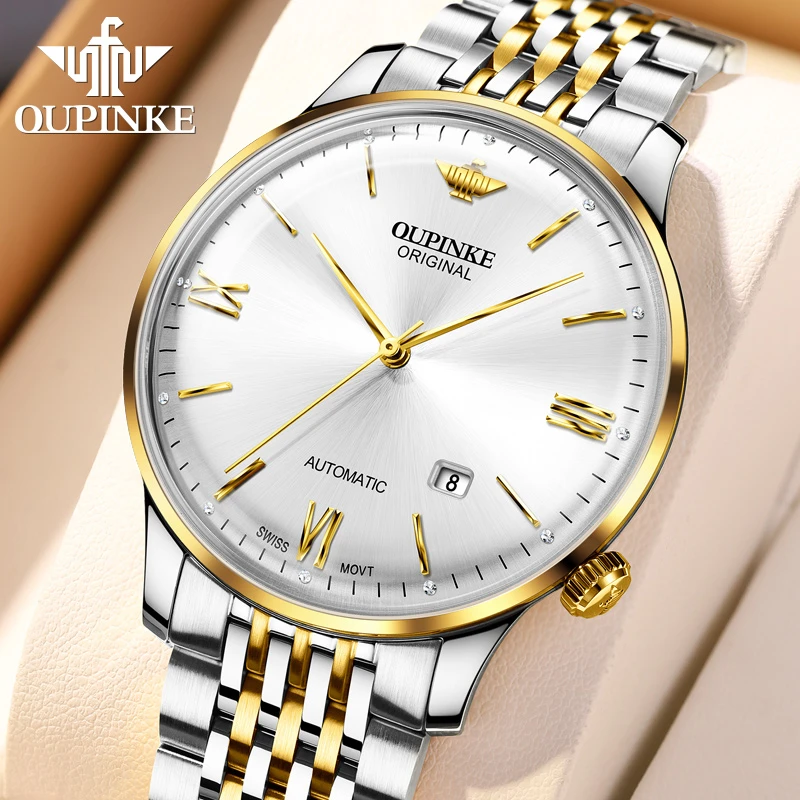 欧品客名表瑞士进口机芯超薄全自动百搭高档时尚机械手表男款3269