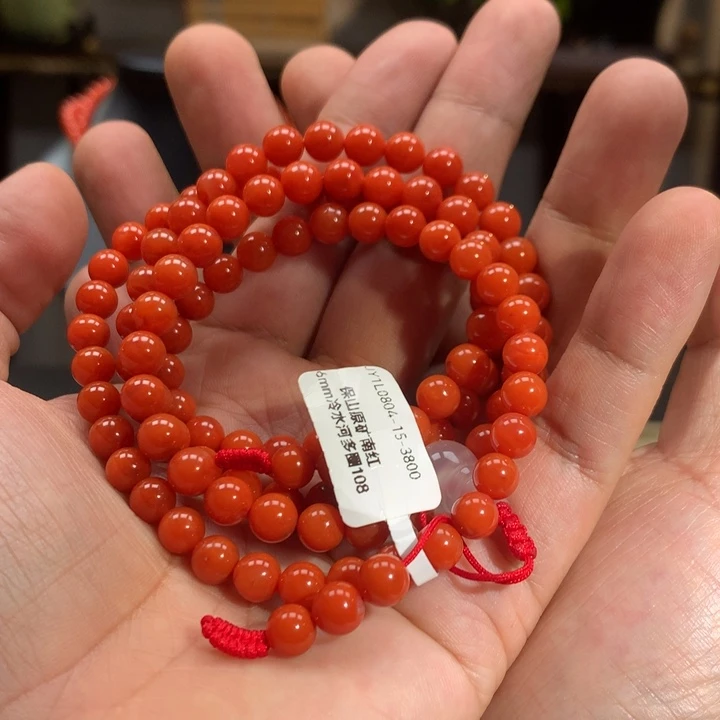 未镶嵌多圈南红玛瑙保山冷水河多圈6mm+