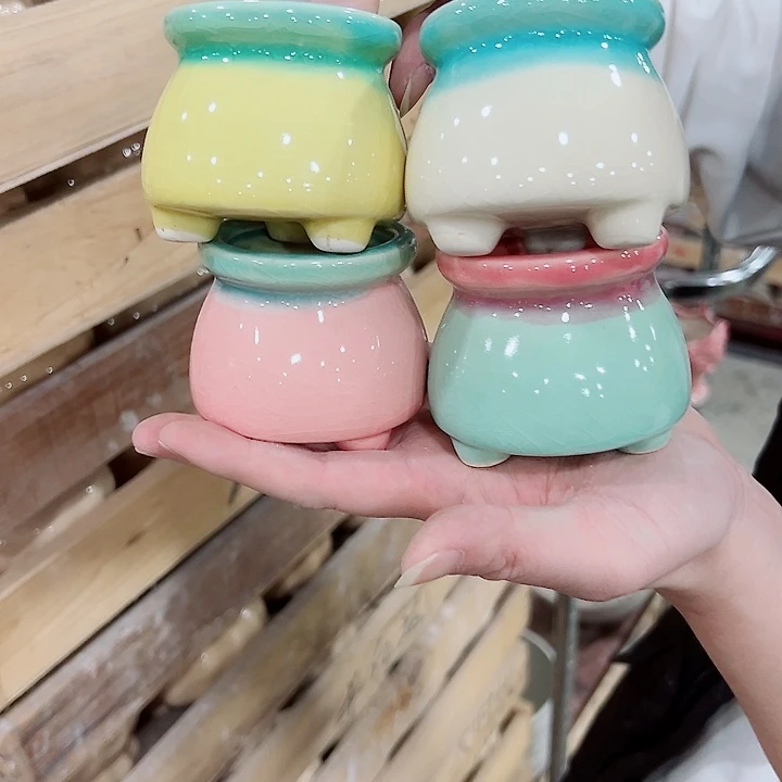 有孔，凑单福利满10元发货陶瓷多肉花盆！