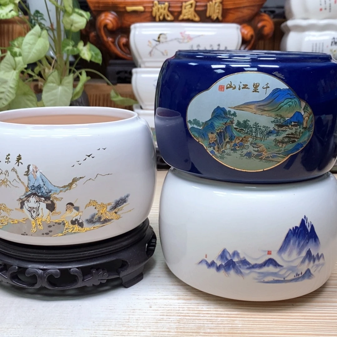 紫砂花盆陶瓷艺术花盆陶瓷