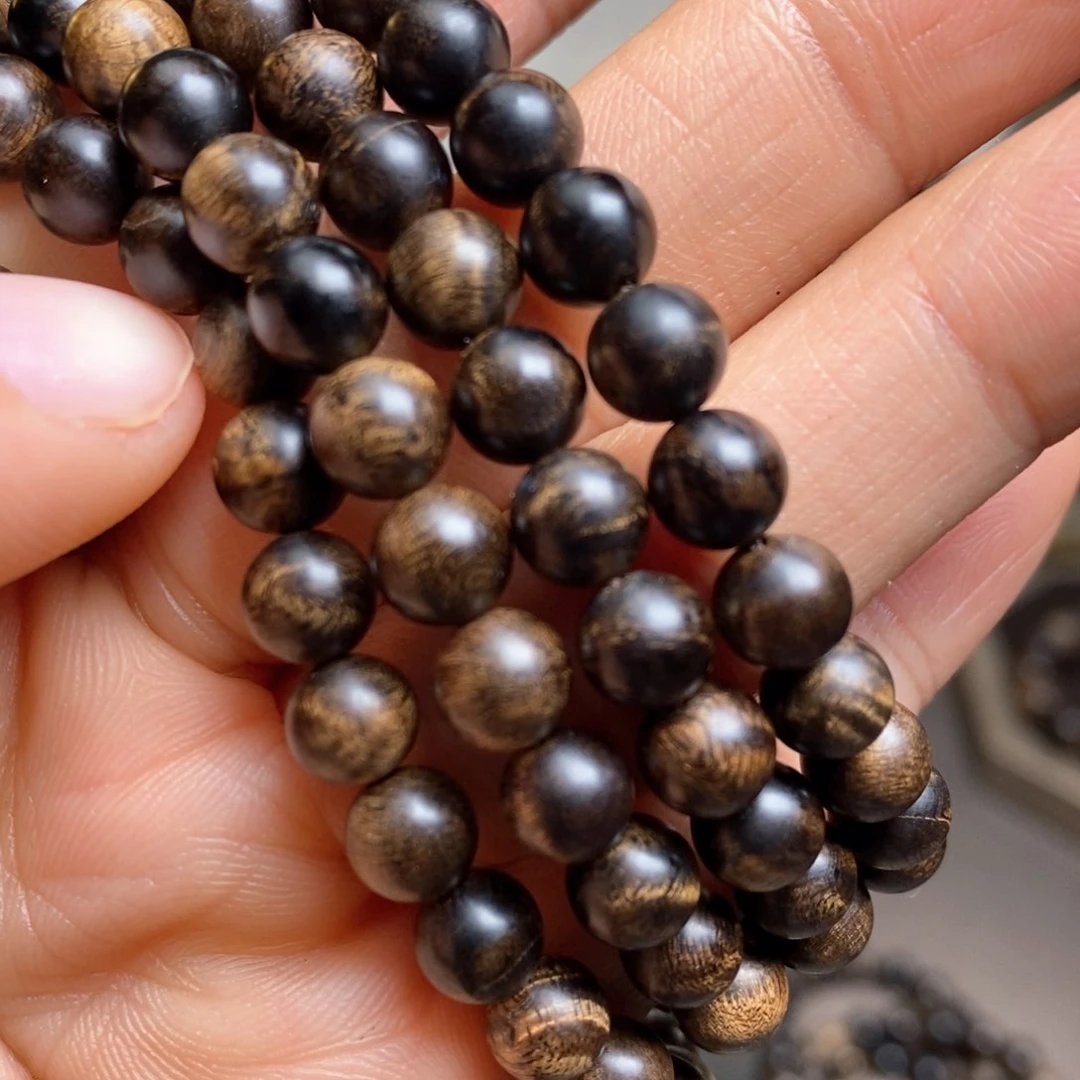 沉香手串越南芽庄白棋楠瘤疤06×108