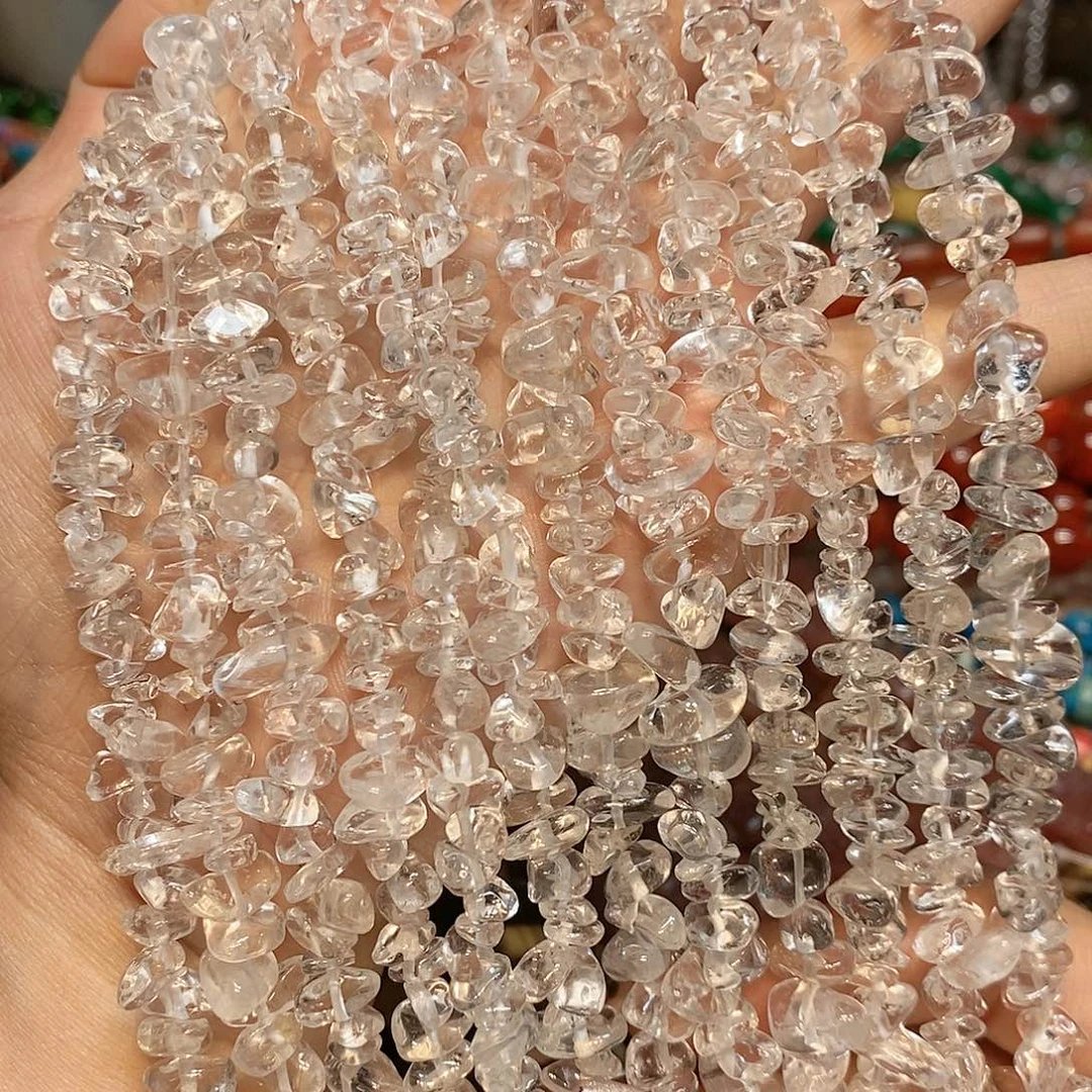 玛瑙/玉髓散珠天然白水晶碎碎绕手4圈