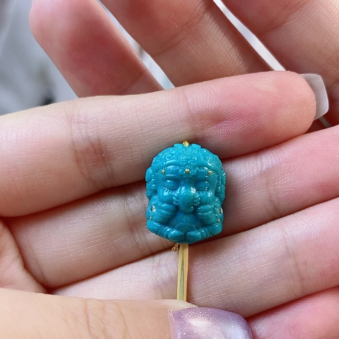 银S925镀金镶嵌绿松石珠宝奇石