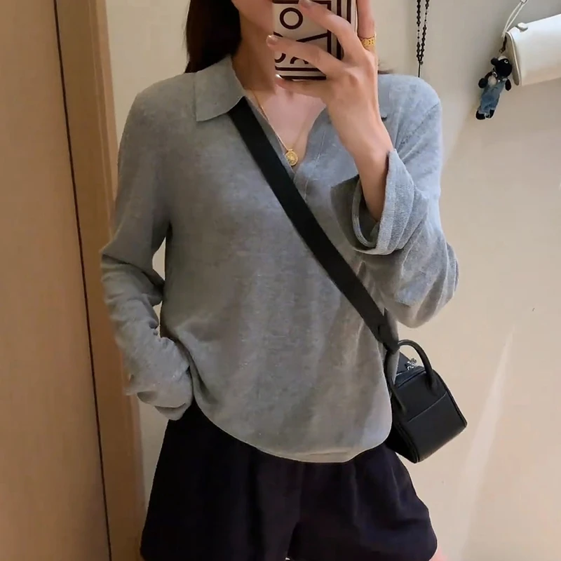 温柔风纯欲氛围感弹力长袖T恤女2025秋季新款修身显瘦打底上衣潮