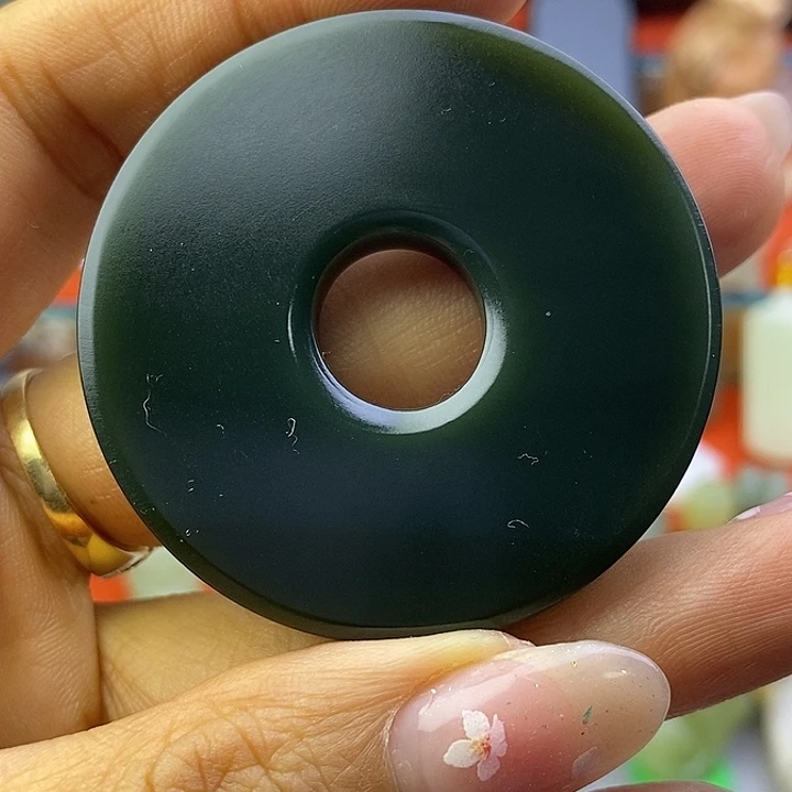 和田玉未镶嵌颈饰青玉平安扣吊坠