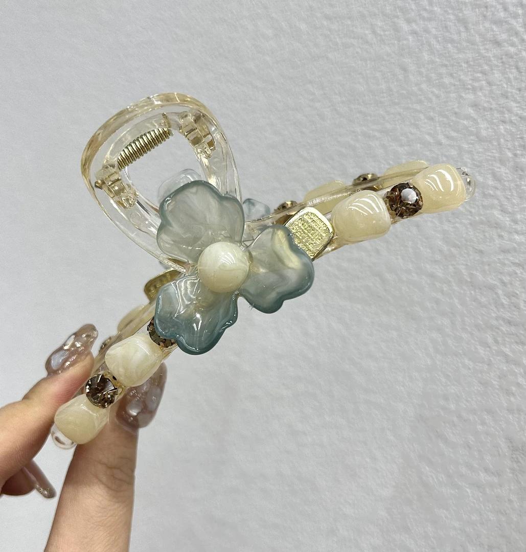 发夹鲨鱼夹黄色抓夹少女风温柔女简约气质休闲风百搭大抓夹田园风