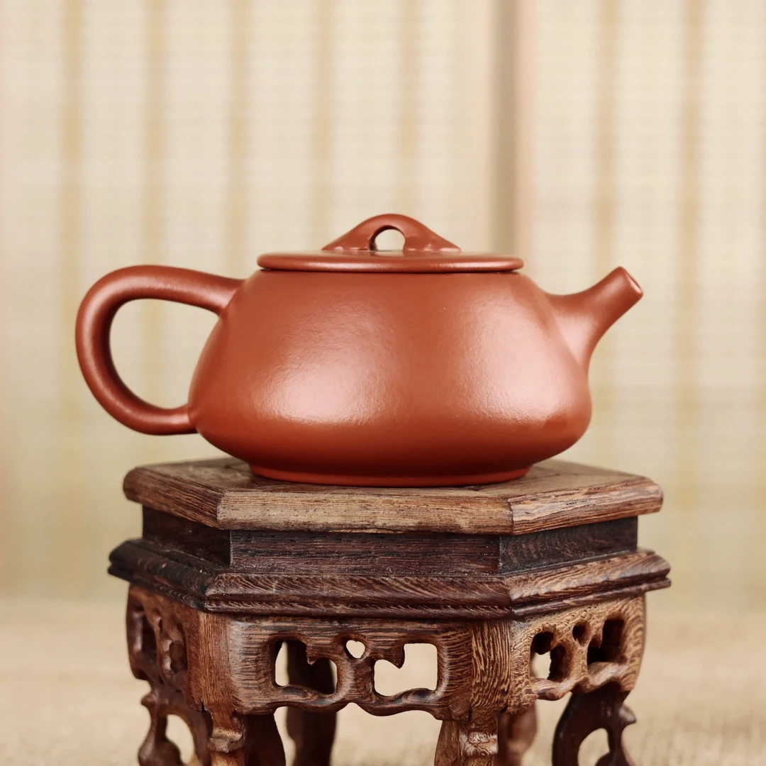 原矿紫砂朱泥橘皮如意石瓢壶（赖开江）FL05