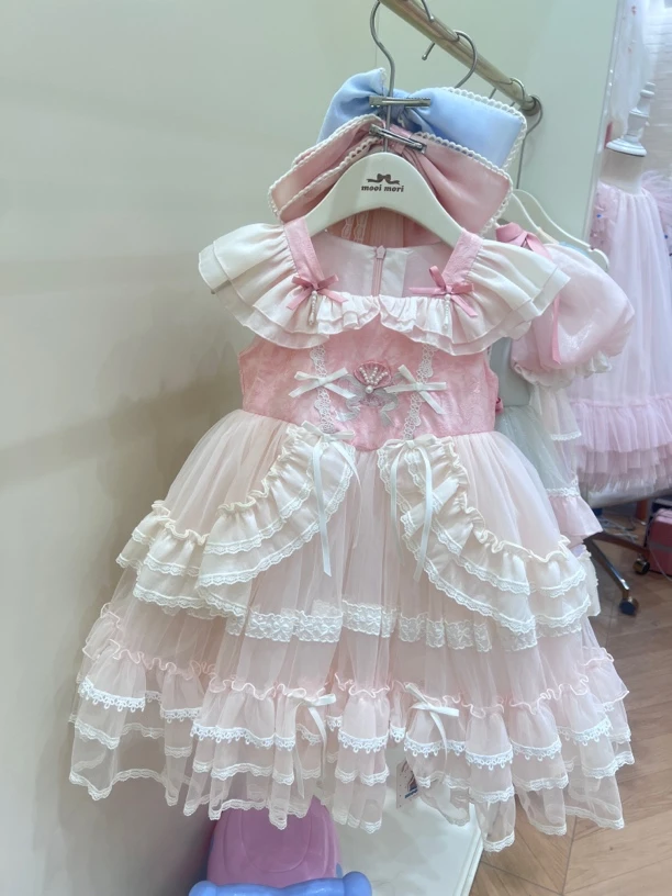 夏季女童无袖洋气可爱气质公主裙洛丽塔纱裙蓬蓬裙