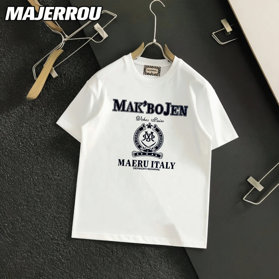 【14号链接】皇冠双剑植绒短袖棉质轻奢夏欧美休闲高档男士T恤