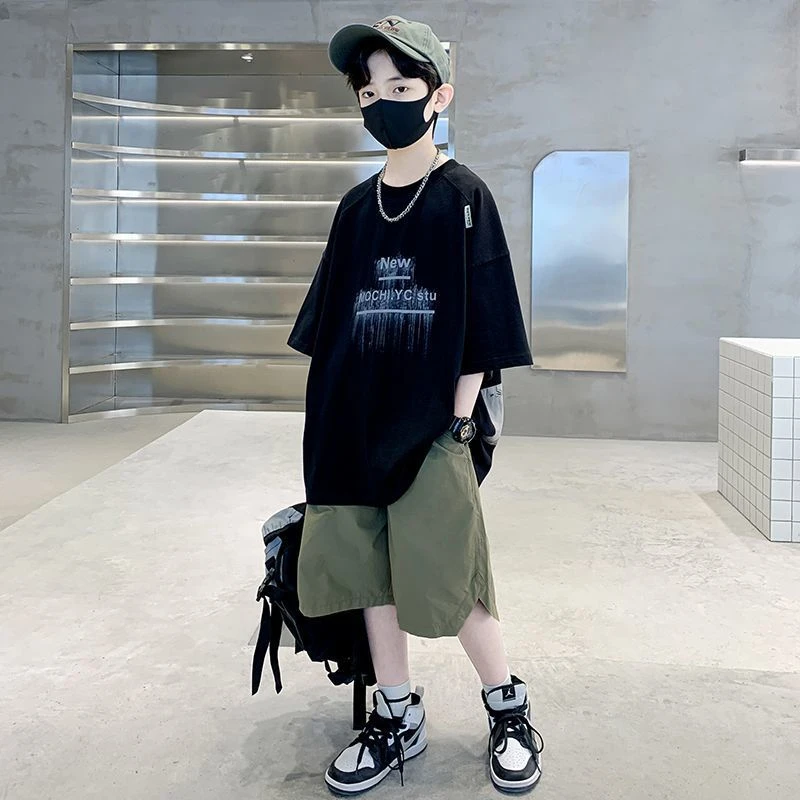 爆品巴拉巴拉【货尾清仓】男童夏装套装帅气2025新款中大童夏季儿童