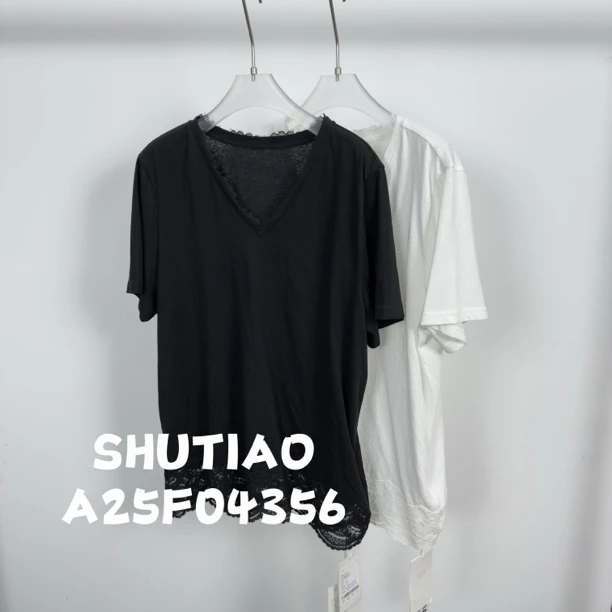 【SHUTIAO】2025夏季：新款小众设计款T恤A25F04356