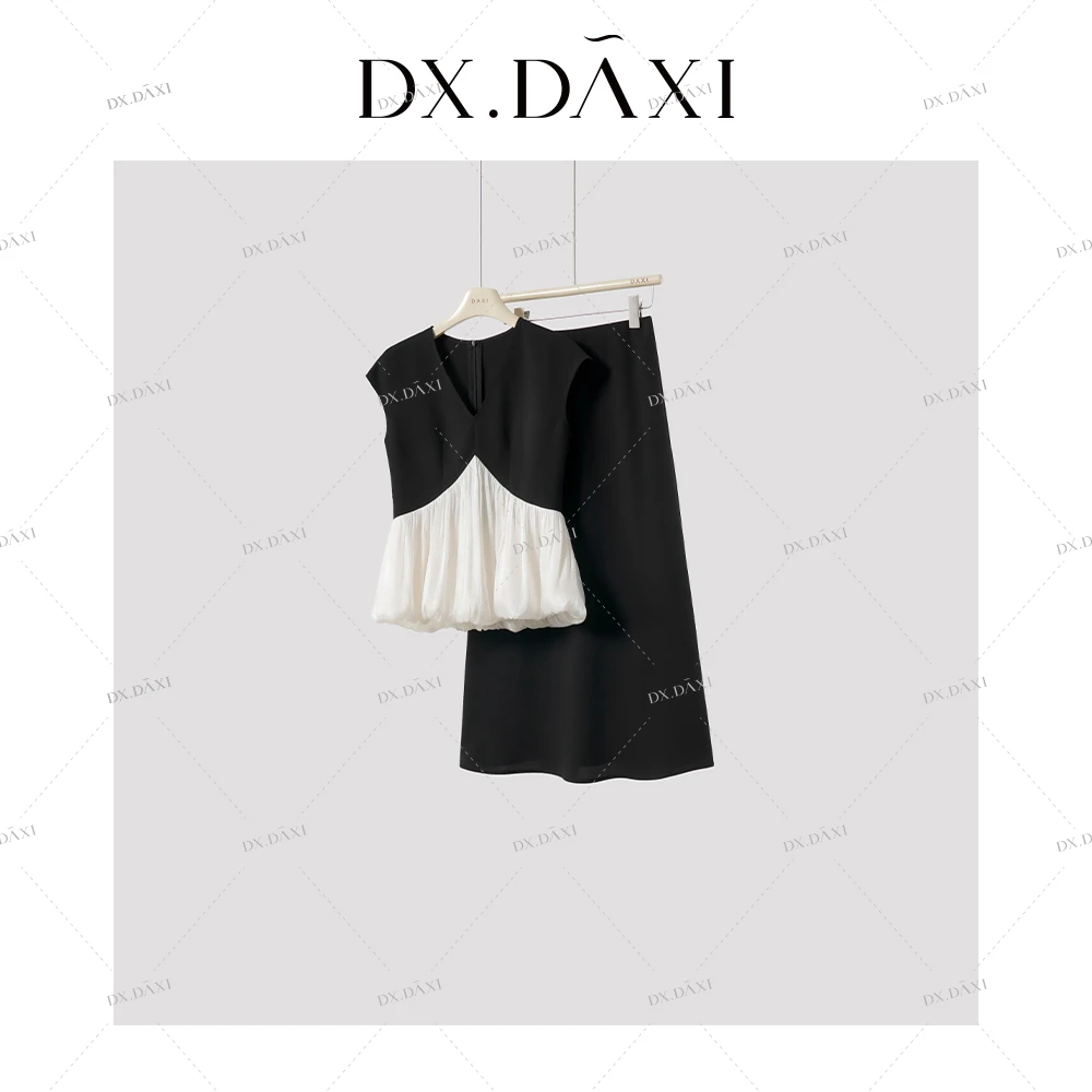 代大喜【香颂假日】套装女夏2025新款爆款洋气短袖半身裙长裙两件套