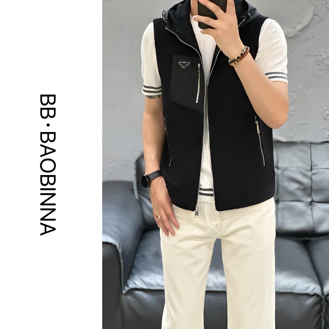 小野· 男装 | 品质推荐‘早秋男士A/B版连帽马甲79125