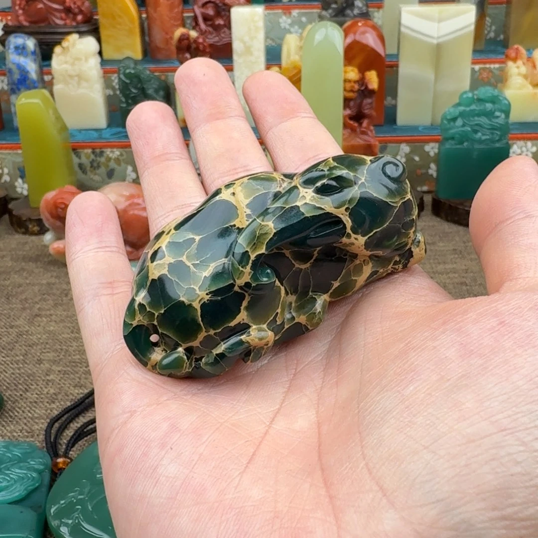 未***来印石寿山石花坑绿235