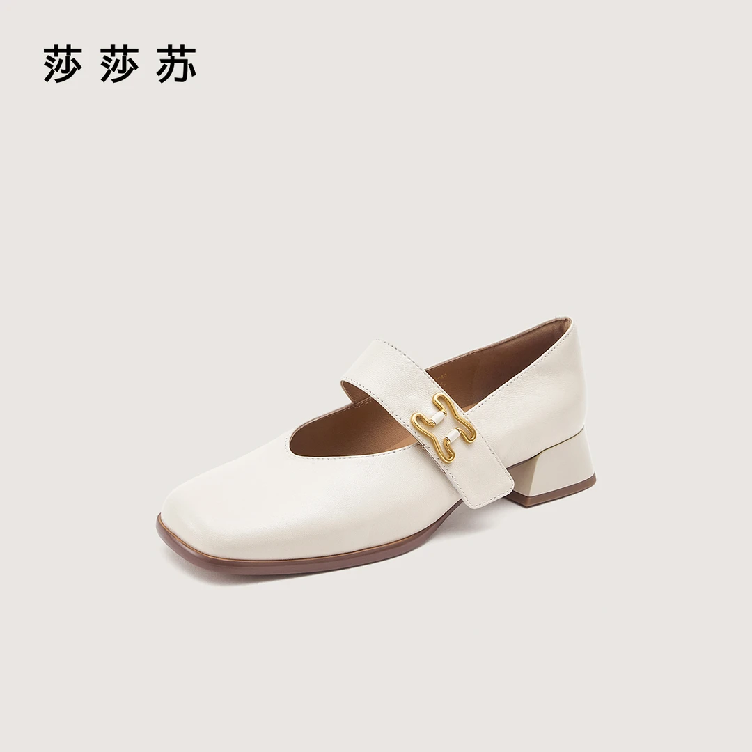 【姜饼人】莎莎苏2025年秋新款法式增高魔术贴玛丽珍单鞋ZA65505-40