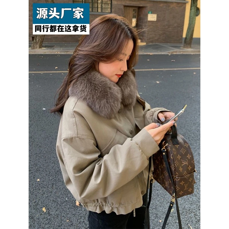 梵乐芬小个子派克服女冬装2025年新款棉服秋冬加绒短款棉袄外套