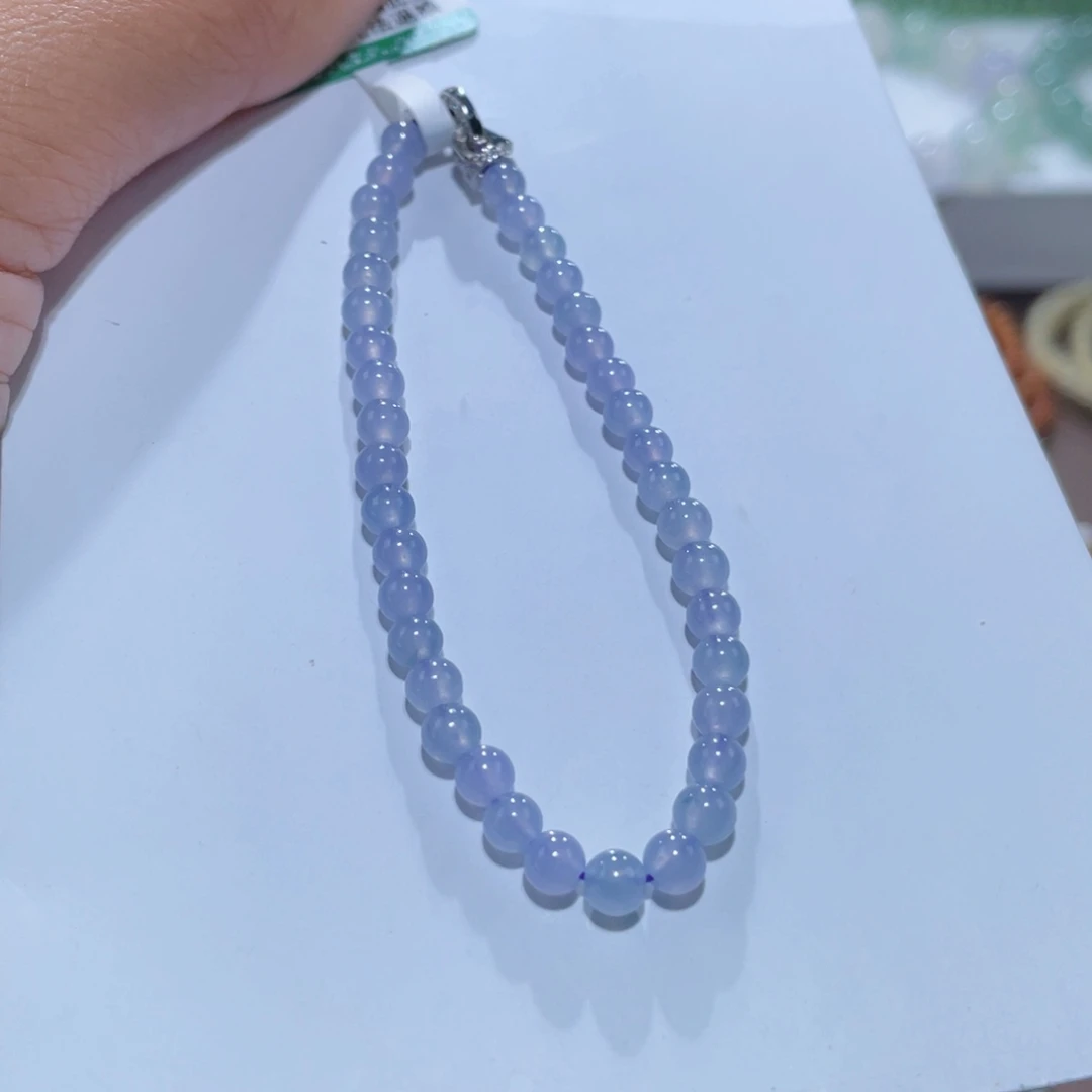 未镶嵌手链翡翠正冰蓝紫手串