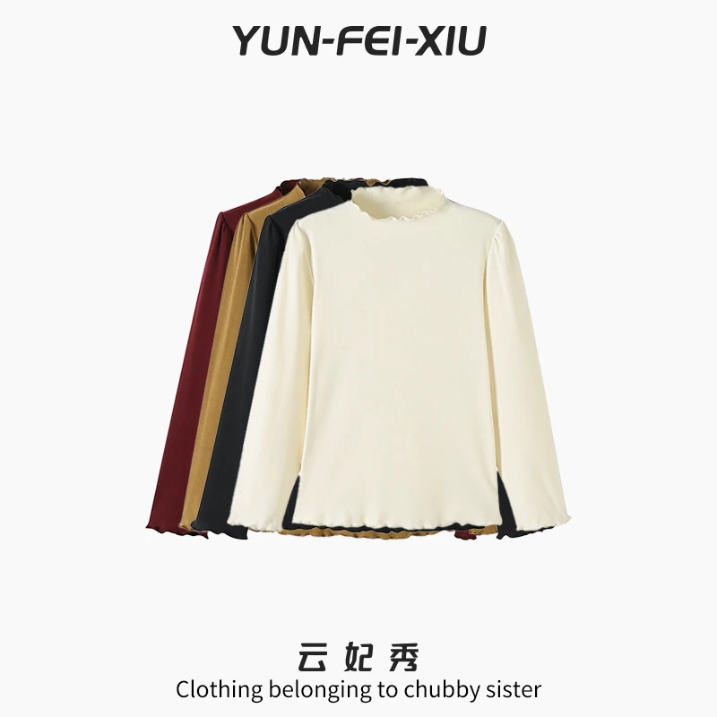 云妃秀大码女装T恤时尚休闲胖妹妹显瘦宽松百搭遮肉上衣秋季68713