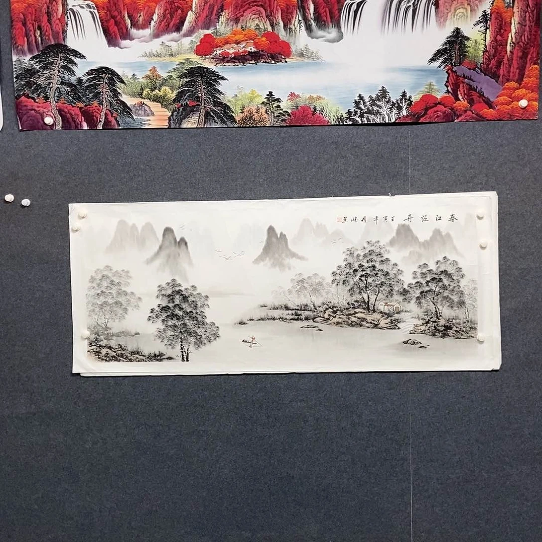 国画小六尺山水一副