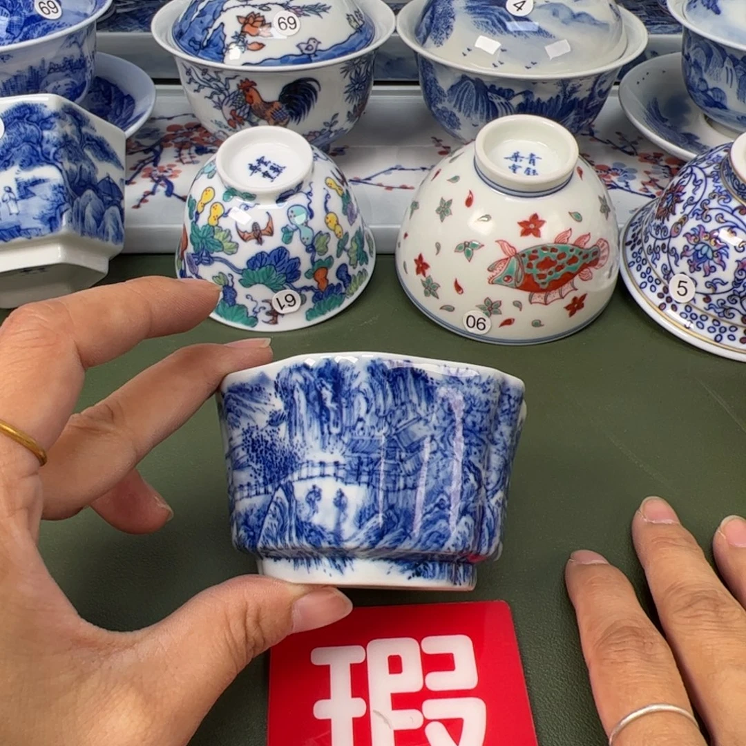 陶瓷景德镇纯手工纯手绘茶具木木33变形