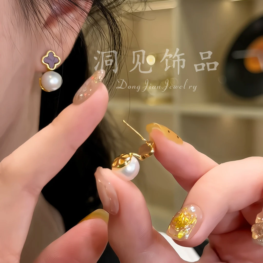 【珠翠含光】耳钉精致小众法式独特气质时尚经典ES1030