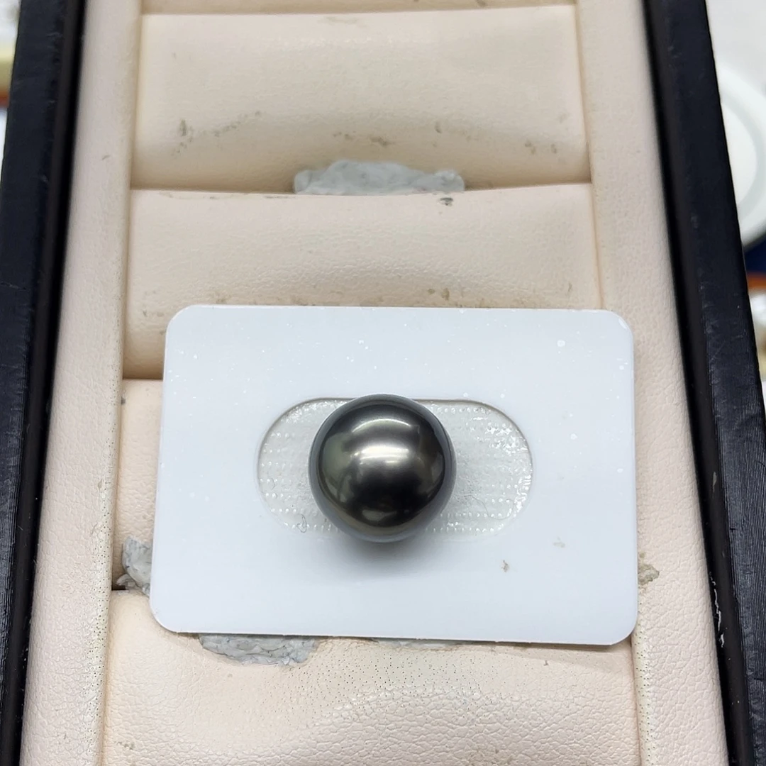 海水珍珠裸珠大溪地黑色裸珠14.3mm