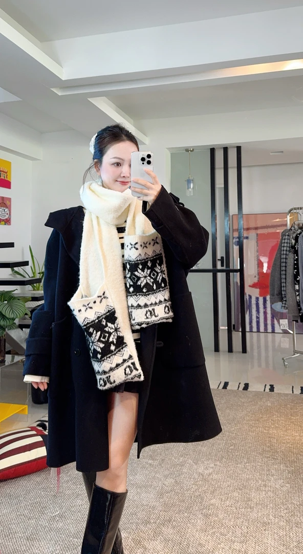 zhaoxiaopao/赵小泡双面连帽休闲百搭羊绒外套