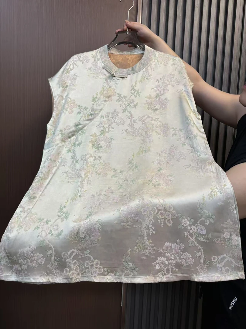 【世外桃源-奥黛】香云纱新中式国风显瘦减龄透气百搭女士上衣短袖