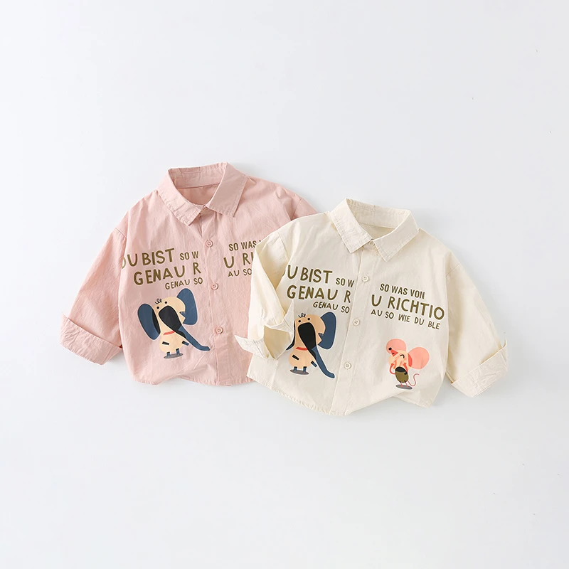 【现货捡漏】儿童纯棉衬衫春秋2024新款男童休闲卡通百搭长袖AW613