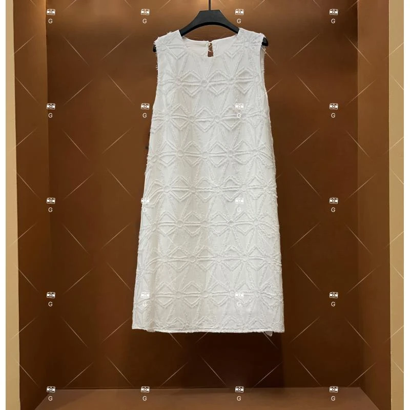 【L姐】夏季新款复古时尚百搭印花无袖连衣裙 D562