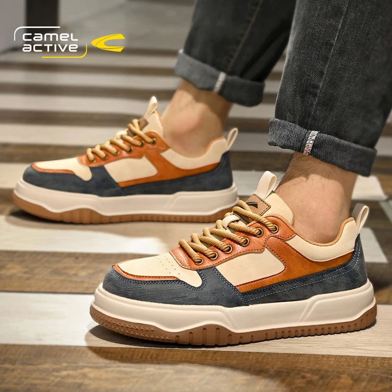 骆驼动感2025春季新款板鞋休闲运动防滑男士时尚鞋子复古百搭男鞋