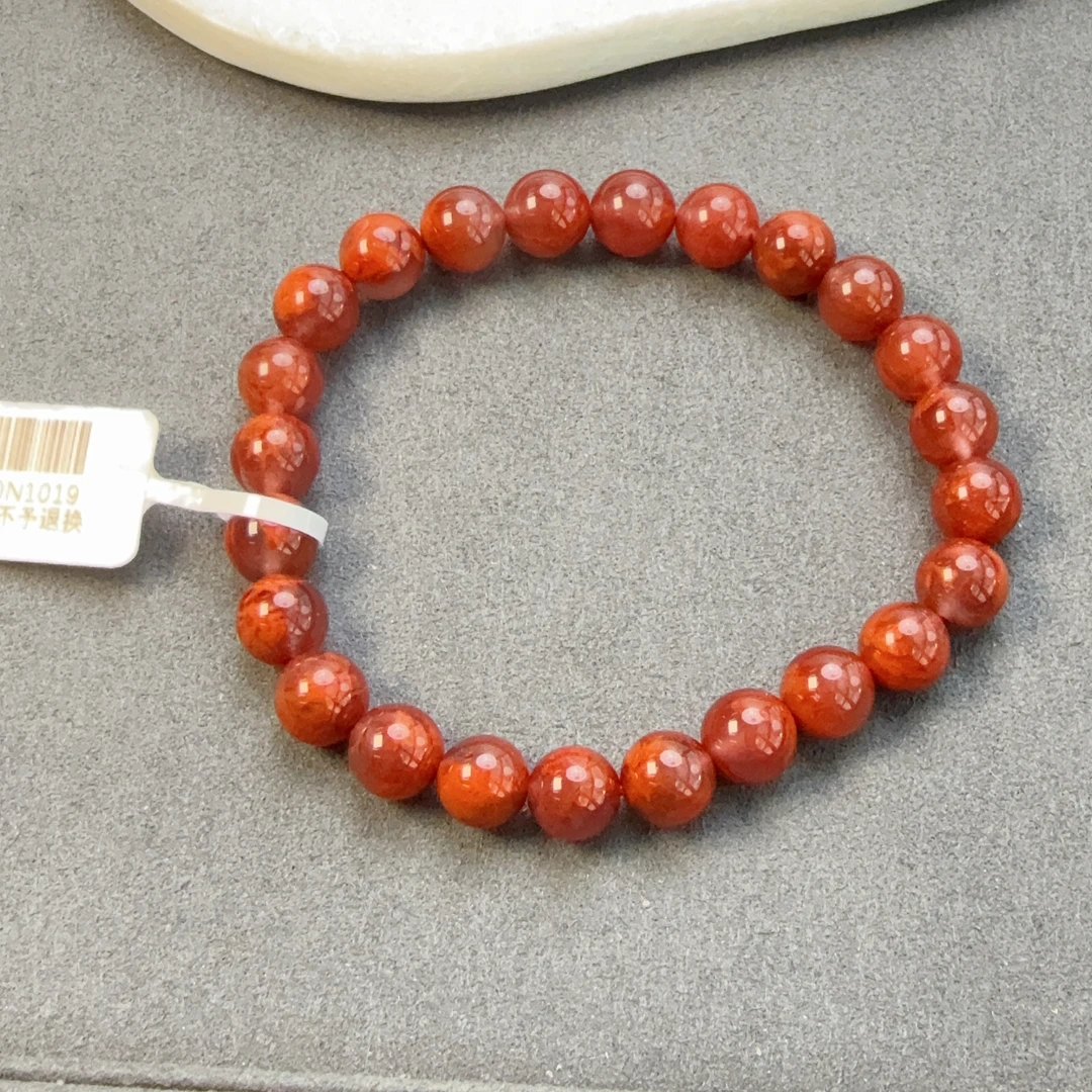 南红玛瑙火焰纹圆珠手串8mm