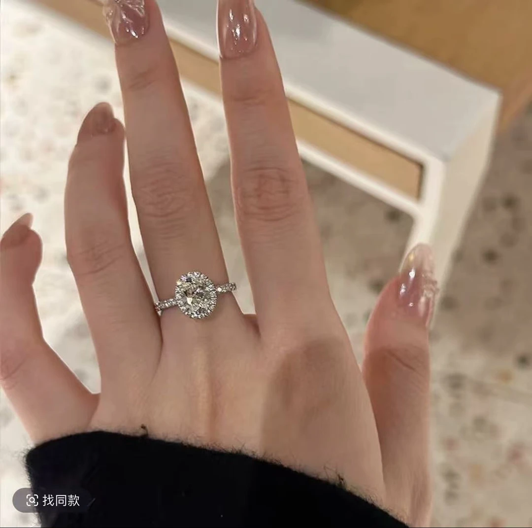 3.0CT 微镶蛋面女戒 气质