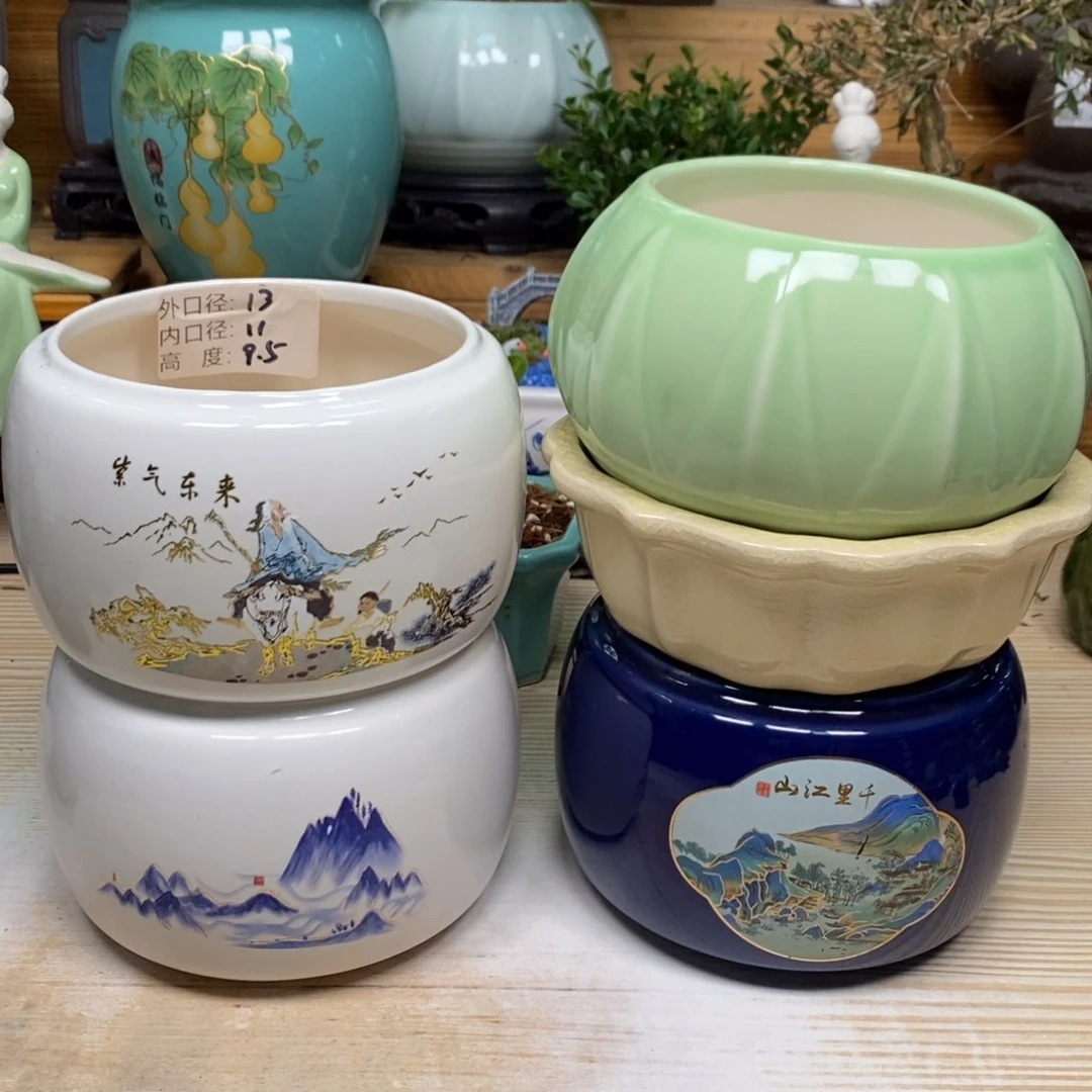 紫砂陶瓷艺术花盆陶瓷