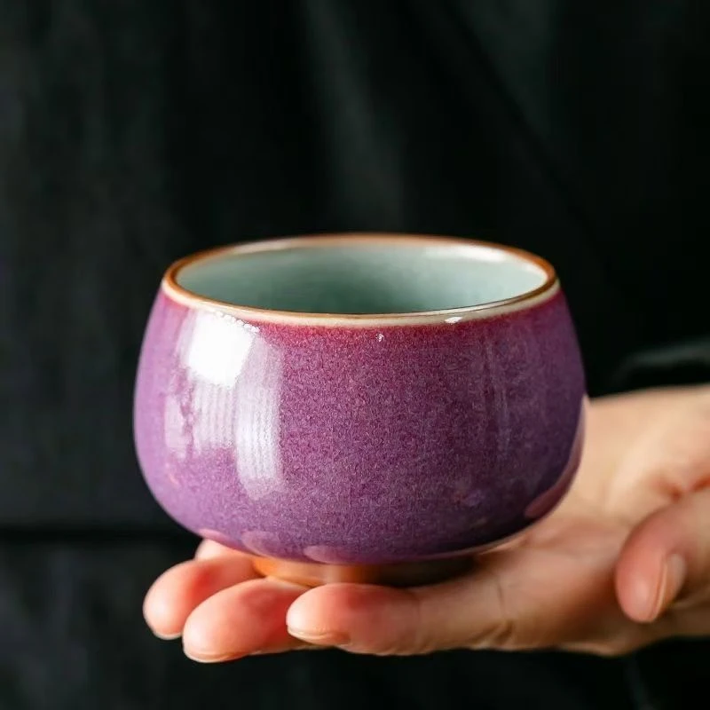 新式紫钧罗汉杯陶瓷茶杯主人杯