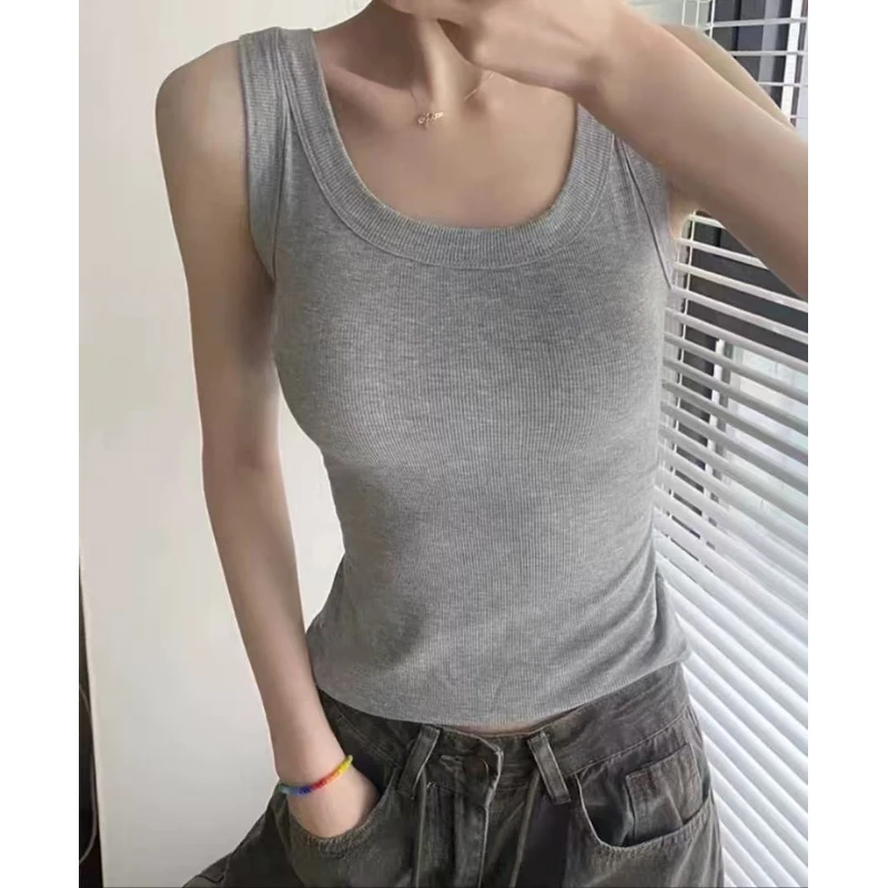 高品质螺纹修身吊带背心显瘦 -闭眼入A015