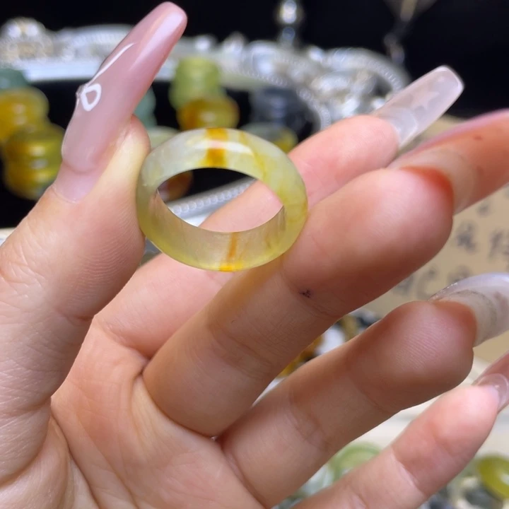 蛇纹石玉合金戒指21-18.6