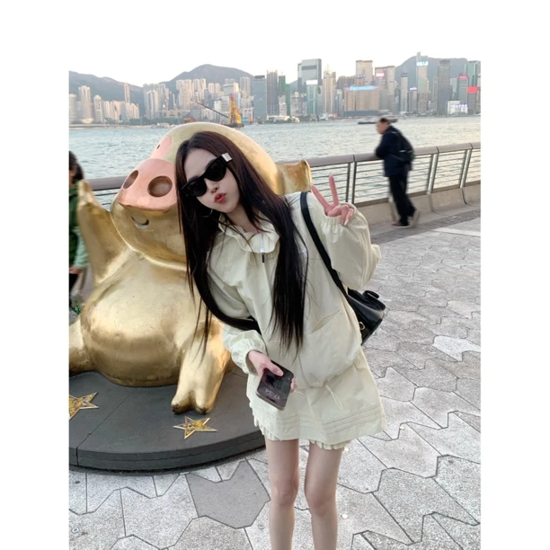 【纯氧少女】25838 春季纯色休闲短款宽松百搭夹克外套