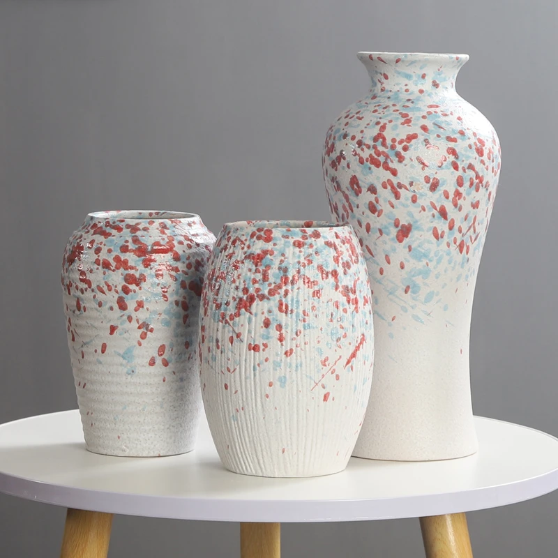 无孔陶瓷花瓶摆件客厅插花家居桌面装饰品水培器皿干花插水养鲜花