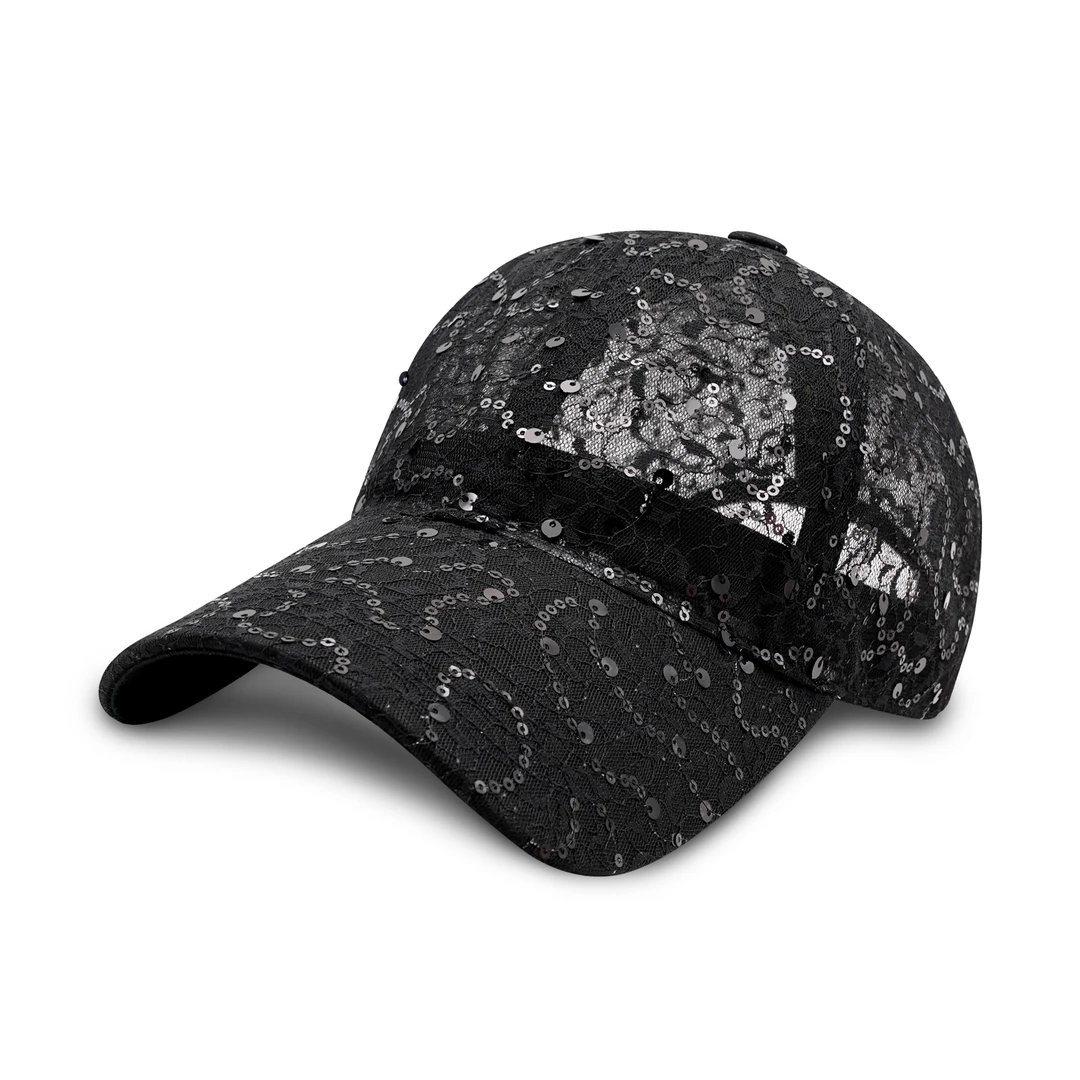 doodays满天星亮珠片绣蕾丝弯沿春夏款棒球帽遮阳防晒帽