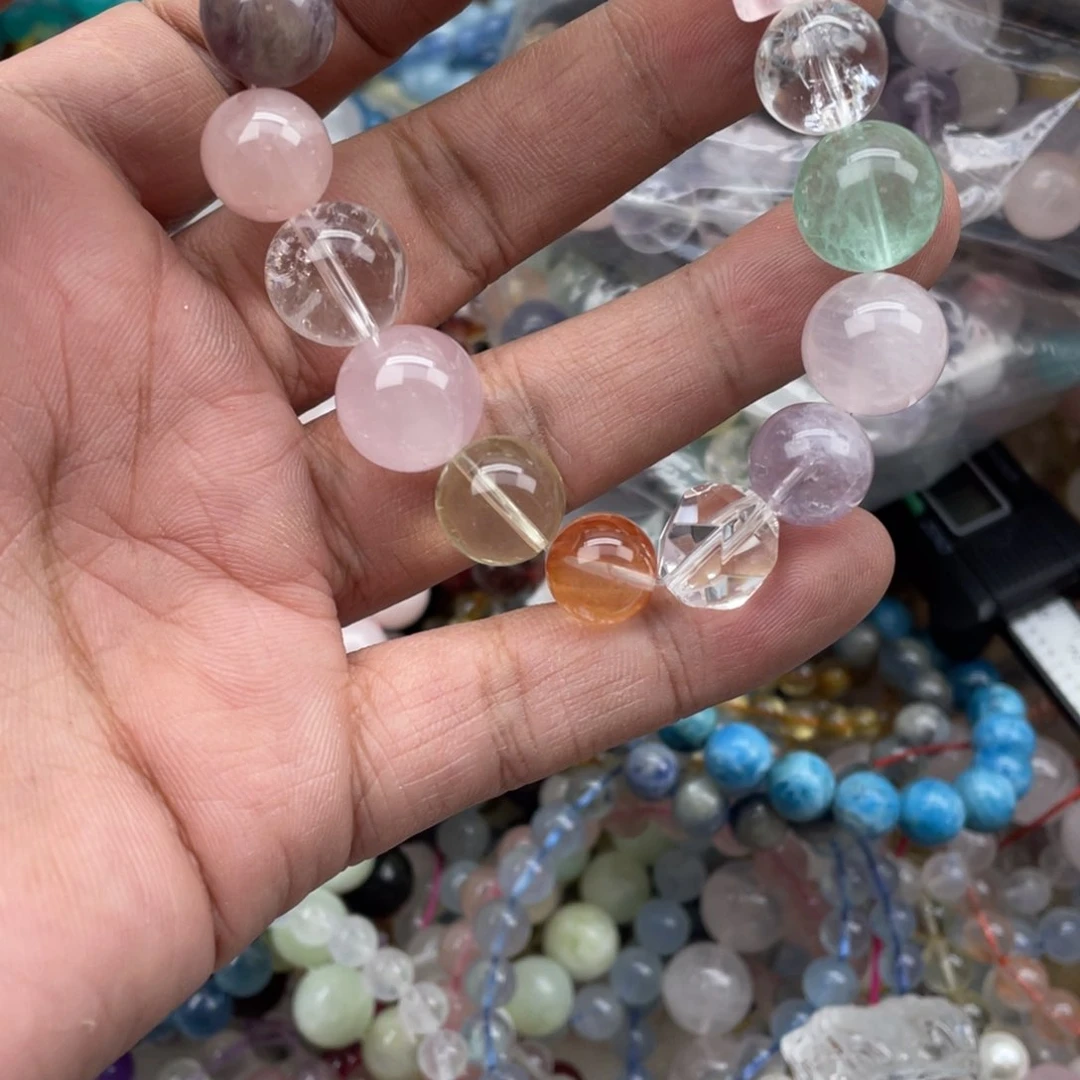 银S925镶嵌手链烟晶