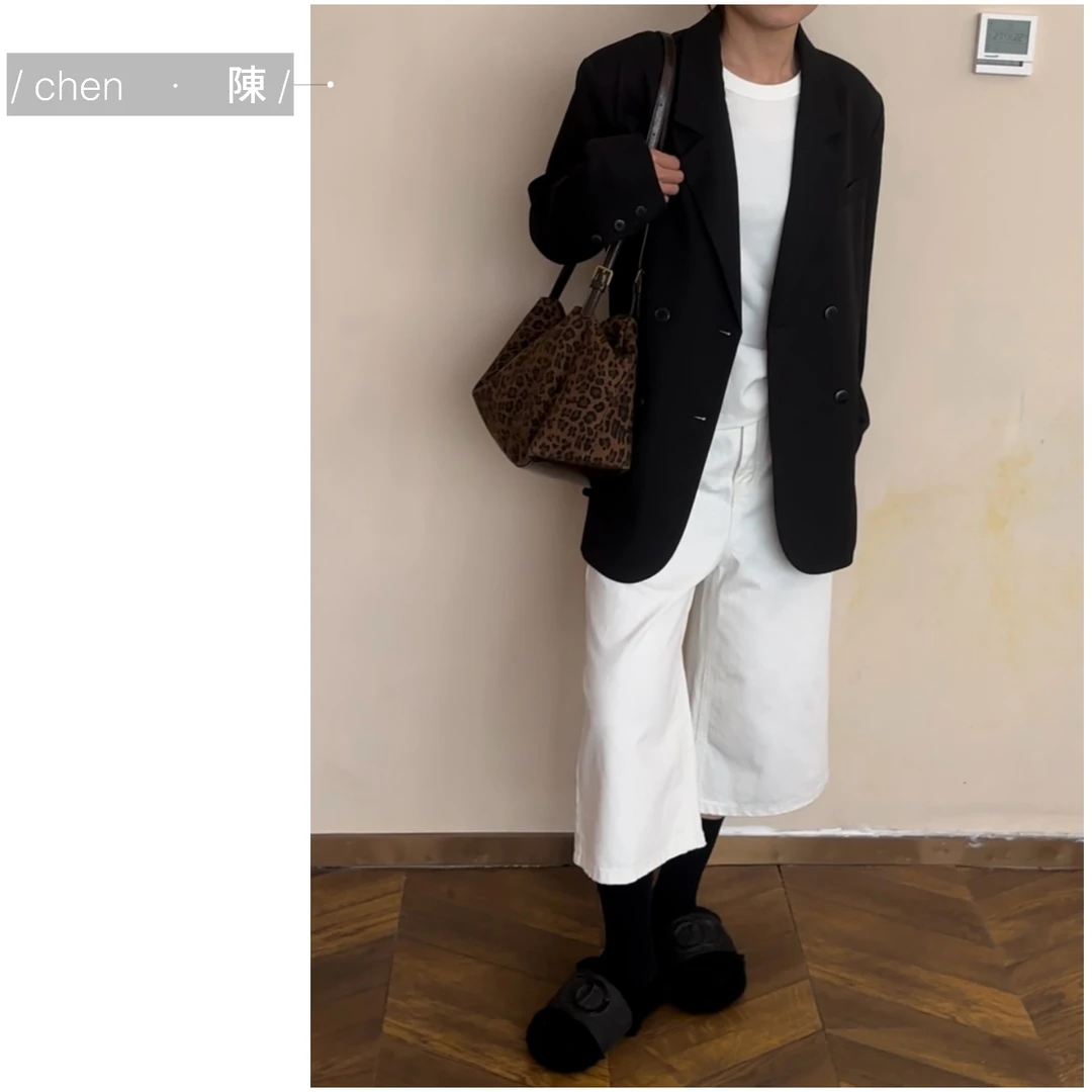 chen·陳【贝壳扣】韩版设计感通勤西装外套