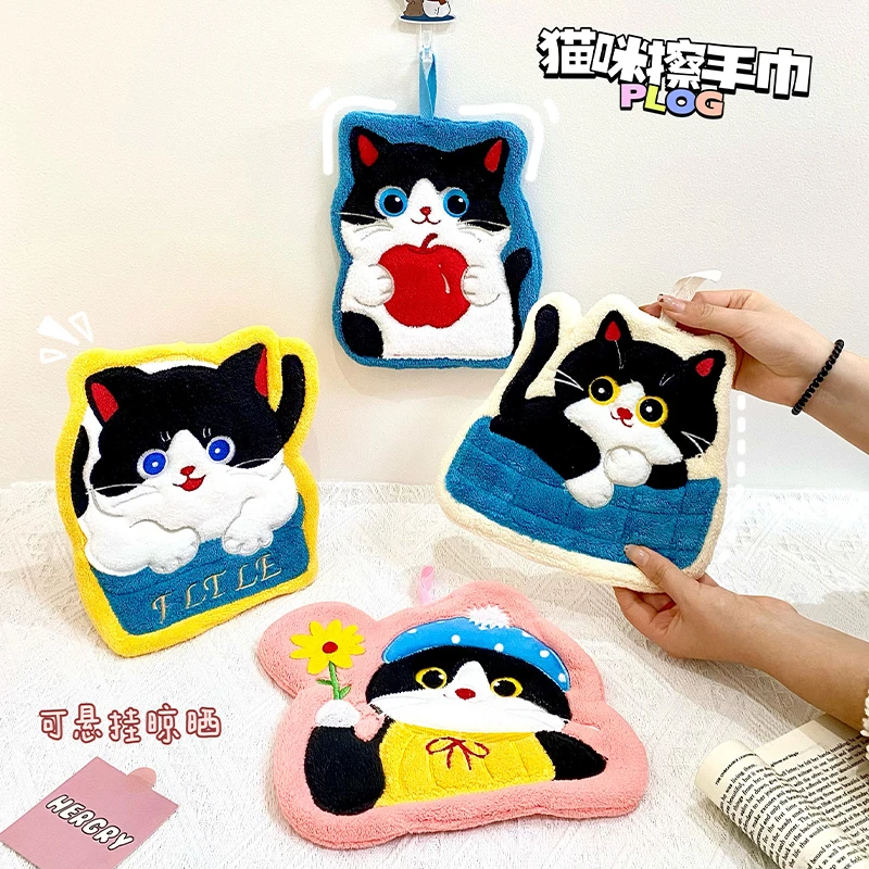 萌趣可爱动物挂式加厚吸水不臭擦手巾厨房卫生间适用