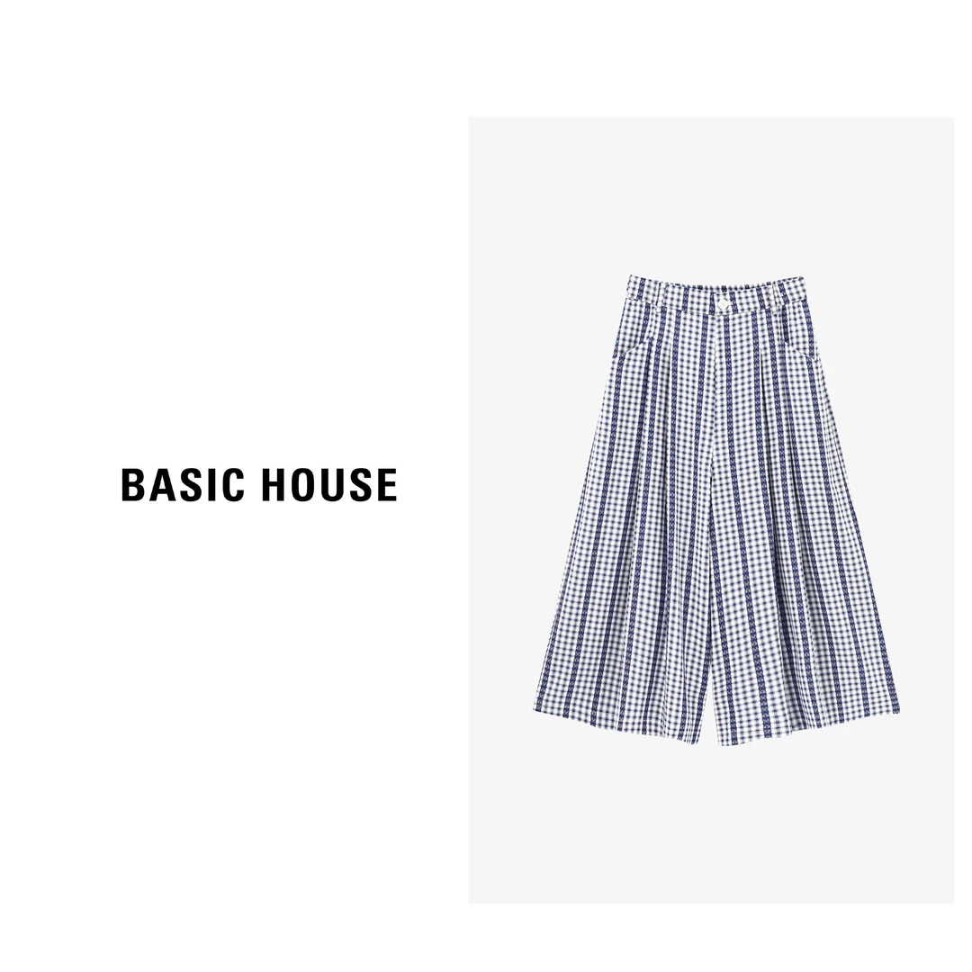 Basic House/百家好夏季经典格子女装慵懒风裙裤长裤-B0625B5BOH2