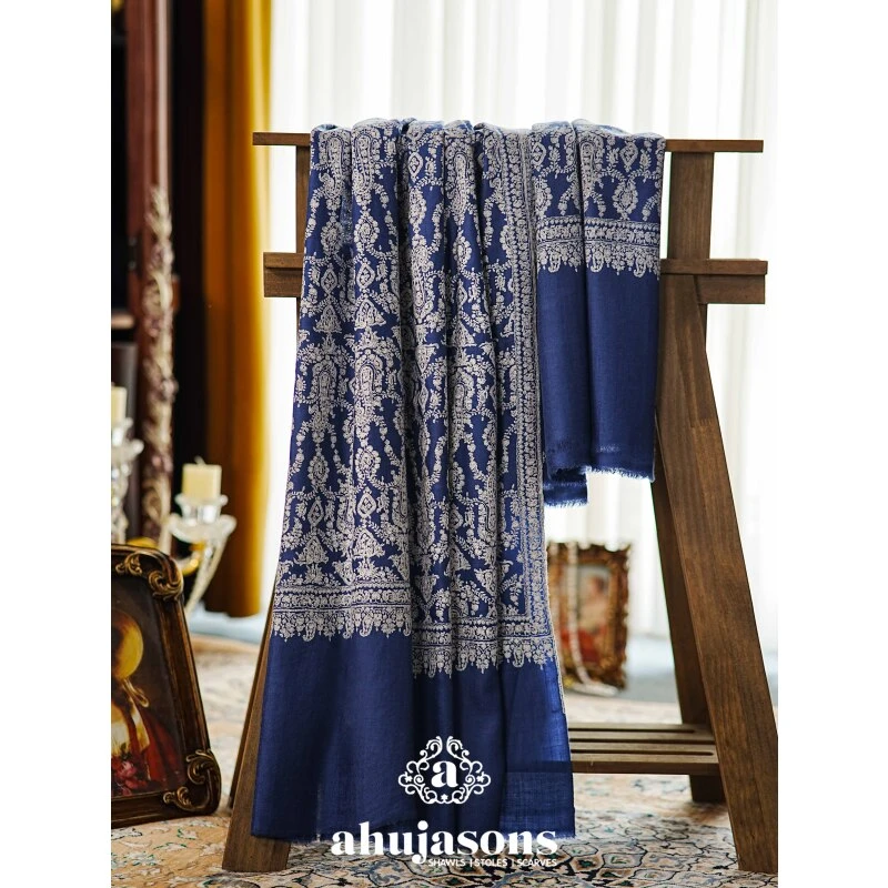 克什米尔pashmina披肩围巾刺绣满绣 100*200 60079-17