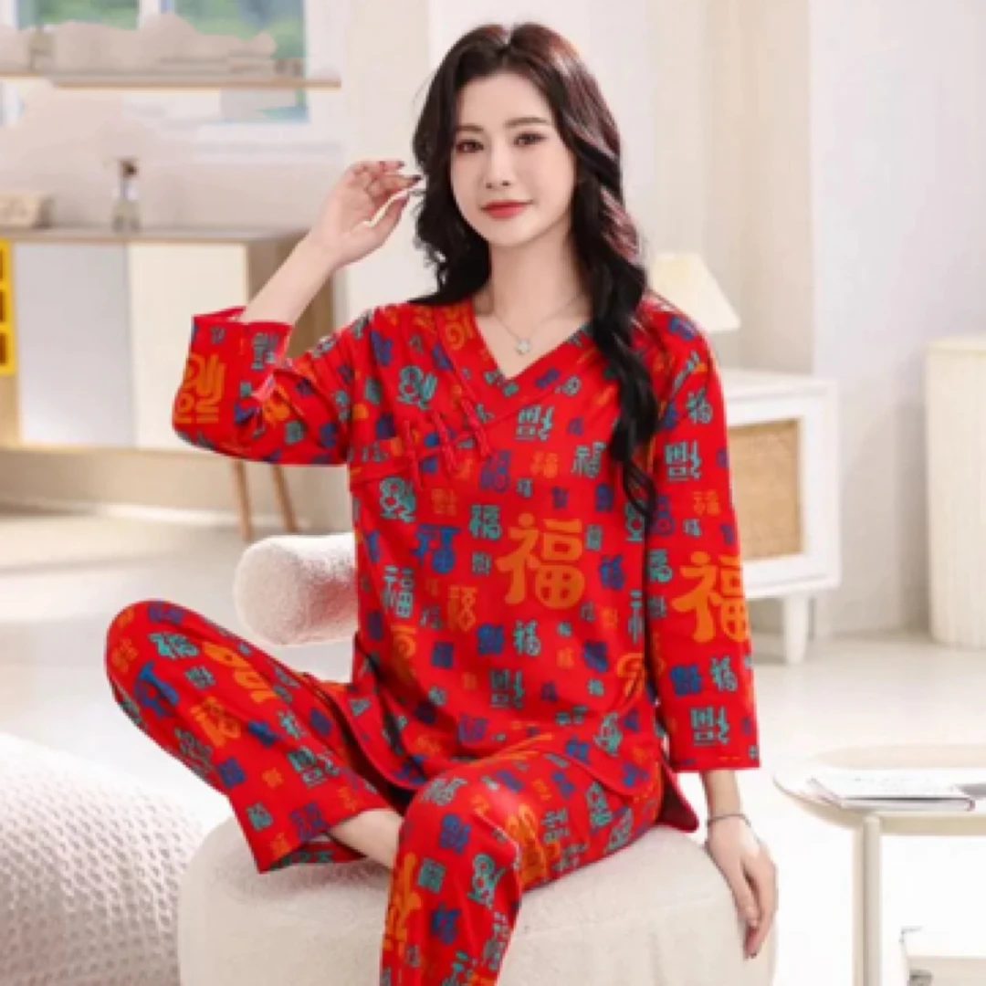 新中式盘扣德绒家居服套装2025新款