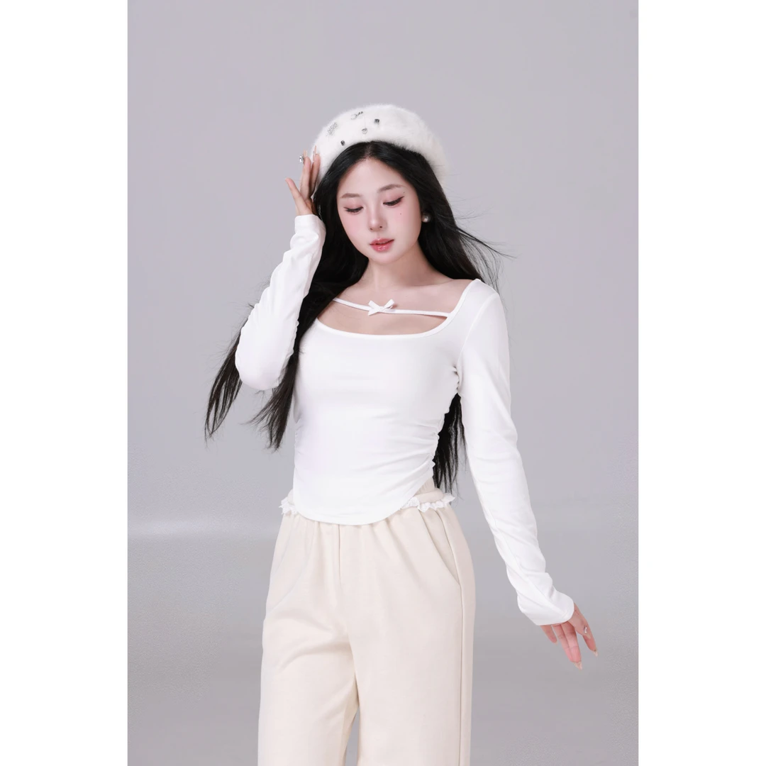 清清MengFairy【甜娇系列】高腰设计感时尚气质休闲长裤4043M