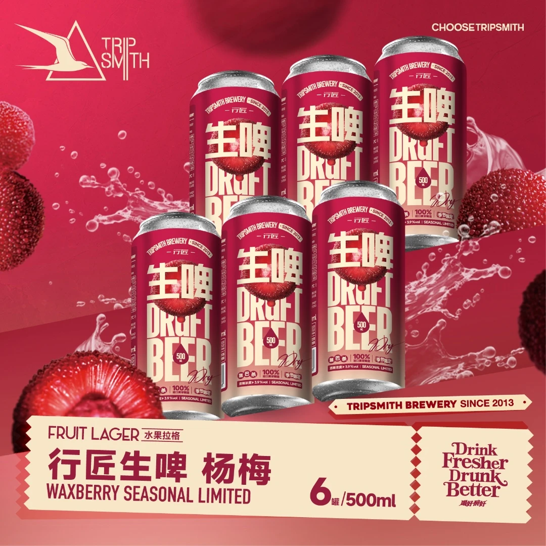 TRIPSMITH-杨梅生啤 季节限定 日期新鲜 顺丰包邮 500ml*6罐