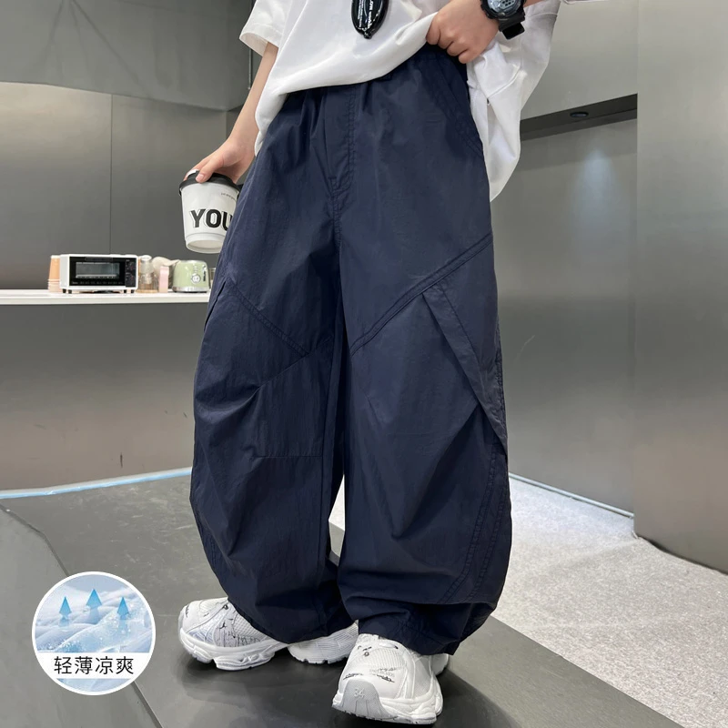 儿童装男童夏装薄款裤子2025新款夏季中大童防蚊工装裤夏款休闲裤